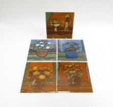 MARIA GEURTEN (1929-1998) A collection of hand painted ceramic tiles- still-life studies. Each