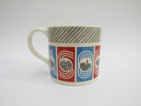 A Wedgwood 1966 London mug designed by Richard and Elizabeth Guyatt printed with nine famous