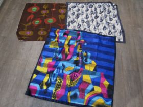 Three vintage silk scarves - Seta Pura, Picasso and Sheila Clough