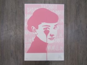 PURE EVIL (b.1968) An unframed limited edition art print 'Audrey Hepburn', signed and numbered 24/