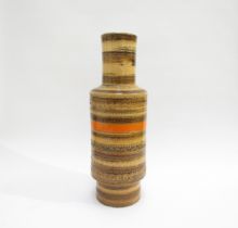 An Italian pottery Sahara decor stoneware vase by Bitossi. 42cm high. Small chip to base
