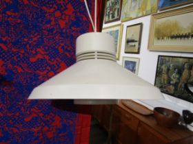A Danish ceiling light in white with flared shade. 40cm diameter