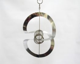 A Chromed metal mobile of abstract form c.1960's unsigned. 35cm high