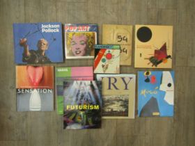 A collection of art books relating to Pop Art and modern abstract art including Kandinsky, Andy