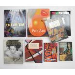 A collection of eight art reference books including artistic styles - Surrealism, Futurism, Pop