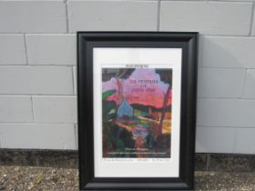 A large framed and glazed exhibition poster - Jean Duquoc 'Les Peintres De Plein Vent'. 112cm x 81cm