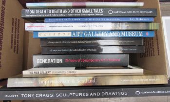 A collection of art reference books relating to Scottish 20th Century art and galleries