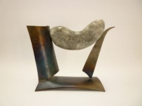 MERYEM SIEMMOND (Contemporary Suffolk artist) 'Repose' An abstract Alabaster stone and metal
