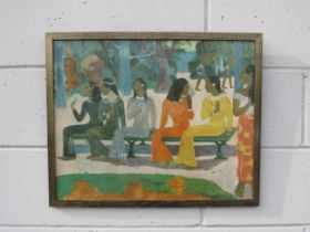 Paul Gauguin - A mid 20th Century lithographic print after the original. Framed and glazed, image