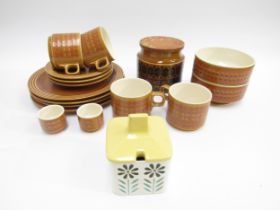 Hornsea Pottery, a quantity of 'Saffron' tableware designed by John Clappison, along with a similar