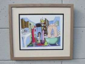 DYLAN IZAAK (b.1971) A limited edition print 'In The Bathroom' No 125/500. pencil signed image