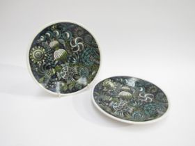 Two Portmeirion "Magic Garden" design plates by Susan Williams-Ellis, 18.5cm diameter