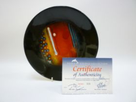 A Poole Pottery Planets Series plate by Alan Clarke, 'Jupiter', limited edition No.316. With