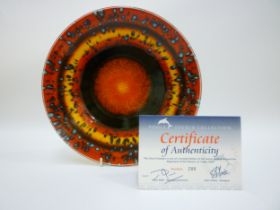 A Poole Pottery Planets Series plate by Alan Clarke, 'Saturn', limited edition No.288. With