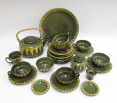 A large Danish tea service by Lovemose Pottery and designed by Marie and Johannes Hanson 1942-1985.