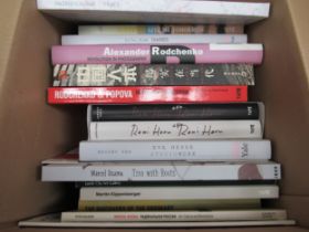 A box of art reference books on 20th Century art/artists and movements