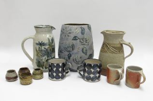 A collection of studio ceramics to include Colin Kellam, Jane Greengrass etc. Tallest 24.5cm