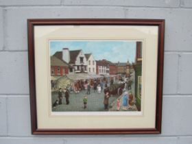 Tom Dodson - two framed limited edition art prints 'Fishergate, Preston' and 'The Market Day',