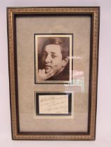Erich Wolfgang Korngold (Austrian composer 1897-1957)- An autograph musical quotation signed in