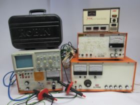 Assorted electrical testing equipment including Robin PT 100 Appliance Tester, Clare Flash Tester
