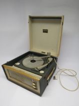 A 1960s Dansette Bermuda portable record player with Monarch turntable