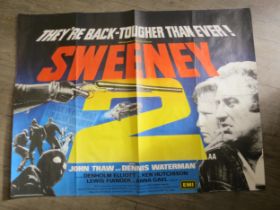 'Sweeney 2' (1978) UK quad cinema film poster, starring John Thaw & Dennis Waterman, folded as