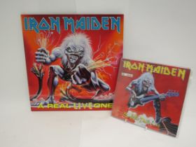 IRON MAIDEN: 'A Real Live One' LP with printed inner and fan club merchandise sheet (EMD 1042, vinyl