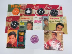 ELVIS PRESLEY: 'Lawdy, Miss Clawdy' 7" single on HMV purple label with silver print (45-POP 408,