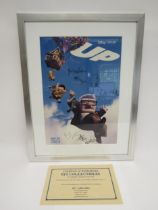 A Disney Pixar 'Up' poster, signed by cast and crew members Ed Asner, Jordon Nagai, Bob Peterson and