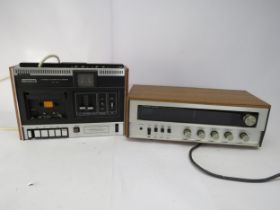 A Rotel (Rank Audio) RX150 receiver and a Sony Cassette-Corder TC-121 tape deck (2)