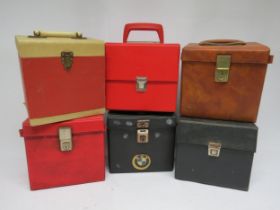 Six vintage 7" single cases