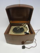 A Pye Black Box mahogany cased record player with Garrard turntable