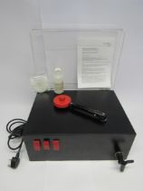 A Moth MkII Pro record cleaning machine with RCM accessory kit containing 7"/10" and 12" label