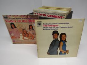 A collection of assorted soundtrack LPs (approx. 45, condition varies but vinyl generally VG+,