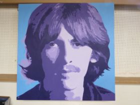 ALAN PARSONS (1948): An acrylic on canvas in pop art style of George Harrison of The Beatles,