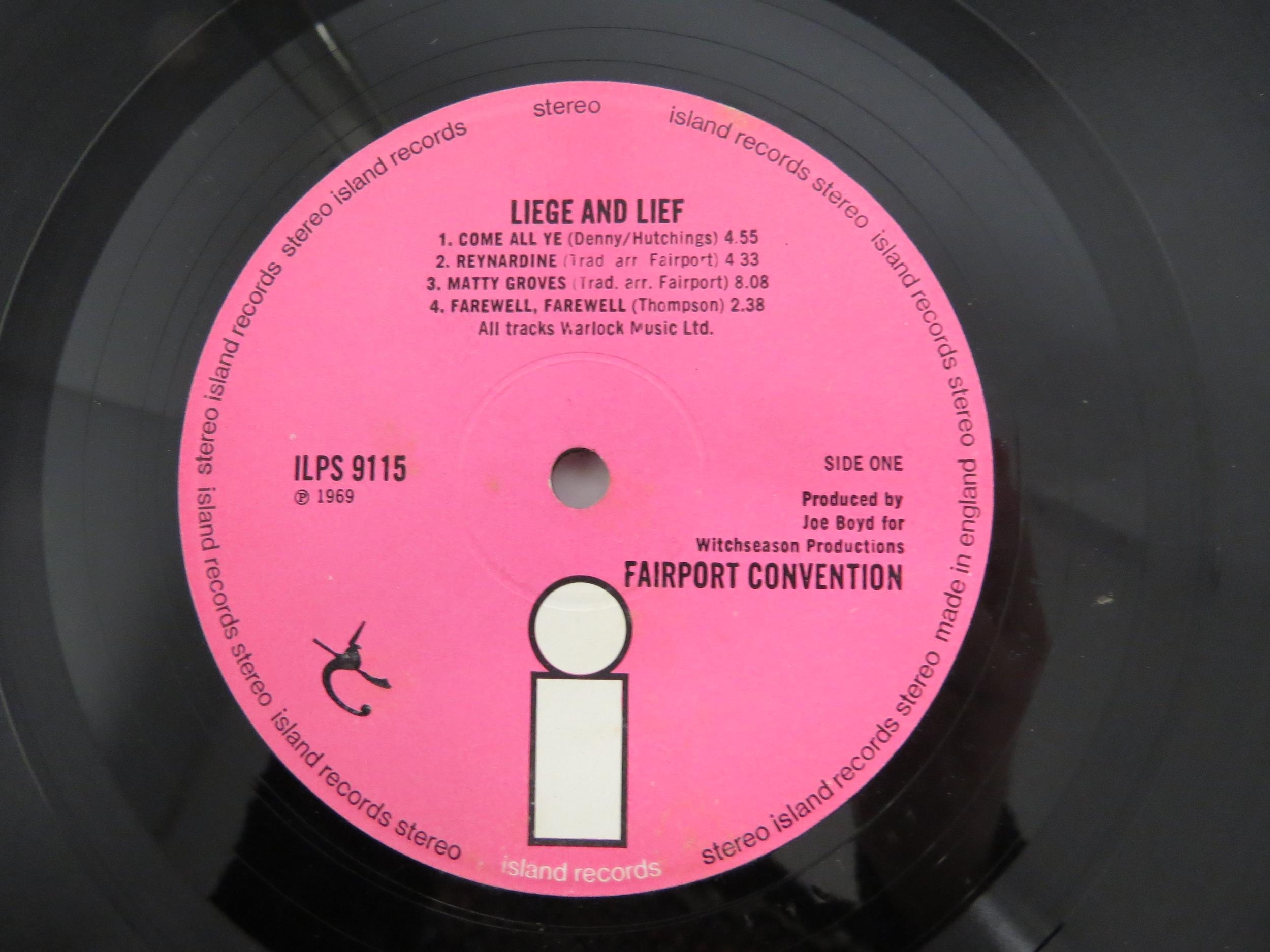 FAIRPORT CONVENTION: Three LPs to include 'Liege & Leaf' original 1969 UK release, pink Island - Image 2 of 5