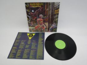 IRON MAIDEN: 'Somewhere In Time' LP, white label pressing (pale green labels), with picture sleeve