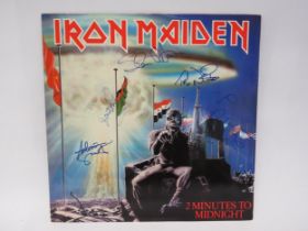 IRON MAIDEN: '2 Minutes To Midnight' autographed 12" single, sleeve signed in marker pen by Bruce