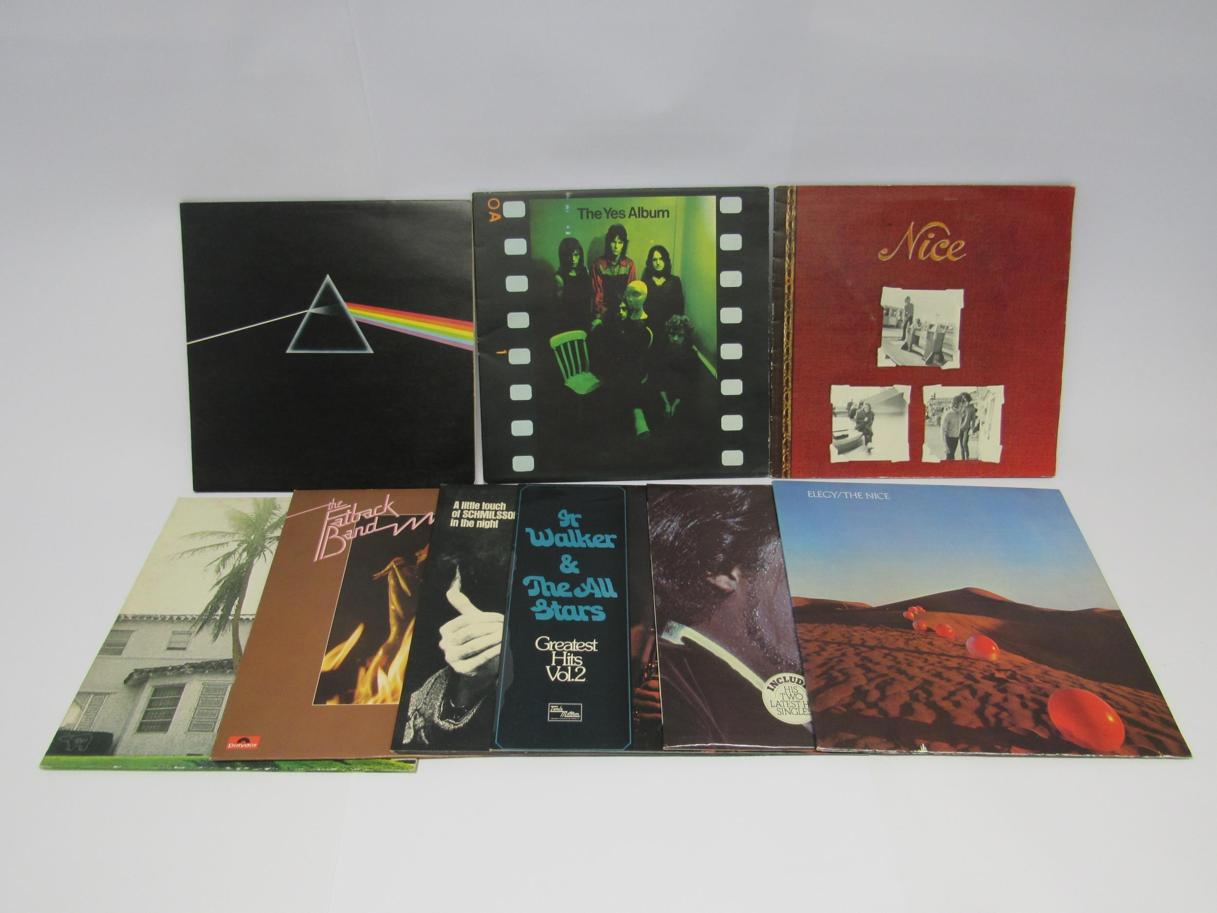 A small collection of mixed LP's to include Pink Floyd, Yes, Eric Clapton, The Nice, The Fatback