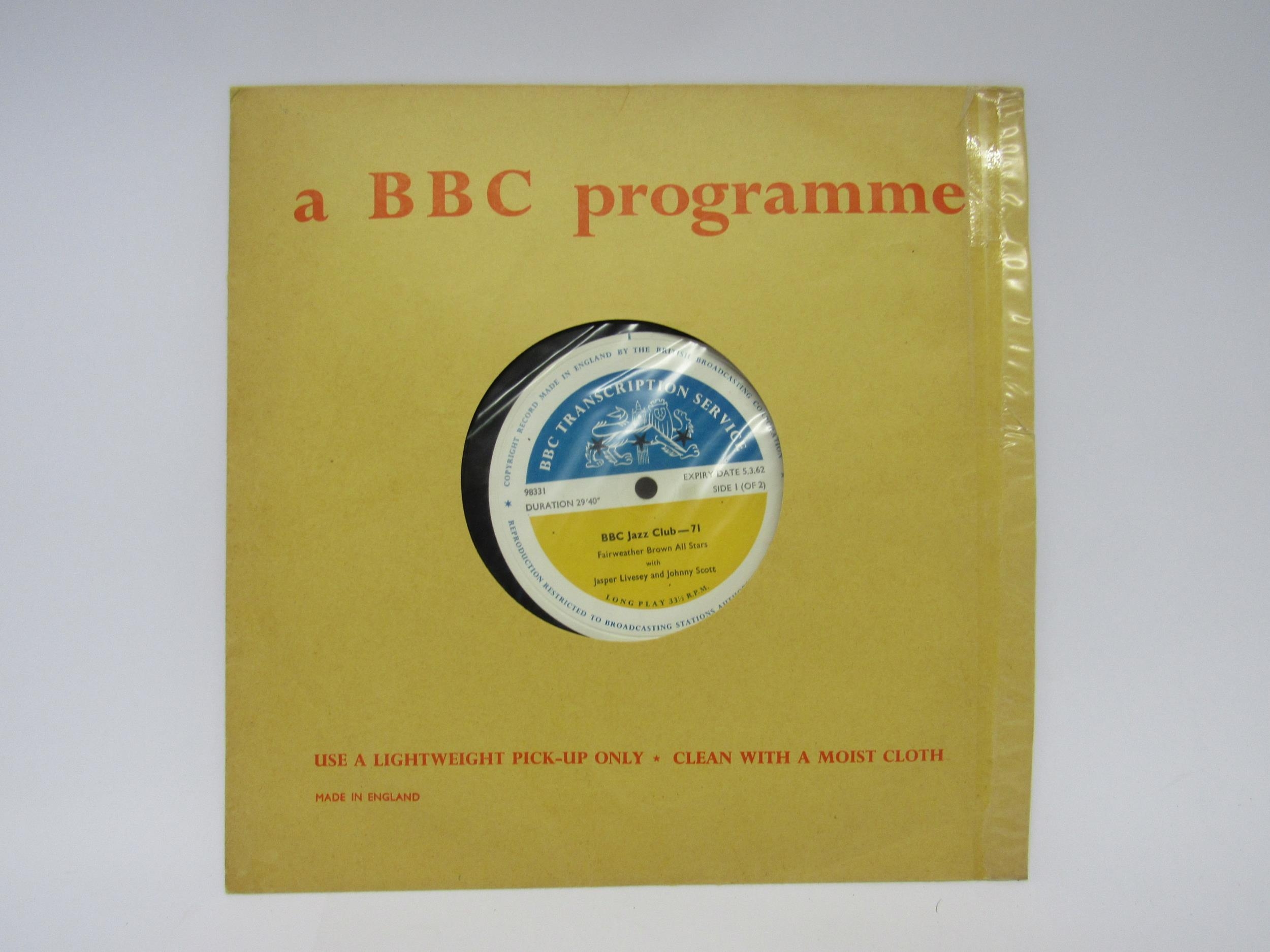 Jazz- A BBC Transcription Service 10" LP 'BBC Jazz Club- 71/72' featuring The Jazz Couriers (Tubby