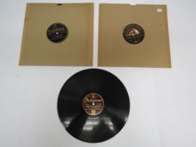 Three spoken word 10" shellac 78rpm records to include Miss Amy Johnson C.B.E. 'The Story Of My