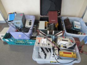A large collection of assorted electrical testing and repair equipment including Philips PM 5167