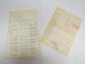 THIN LIZZY: A 1974 German tour itinerary, the typed script detailing travel plans and concert