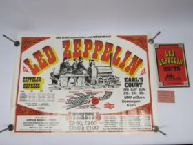 LED ZEPPELIN: An original Earl's Court "Zeppelin Express" concert poster, 23rd-25th May 1975,