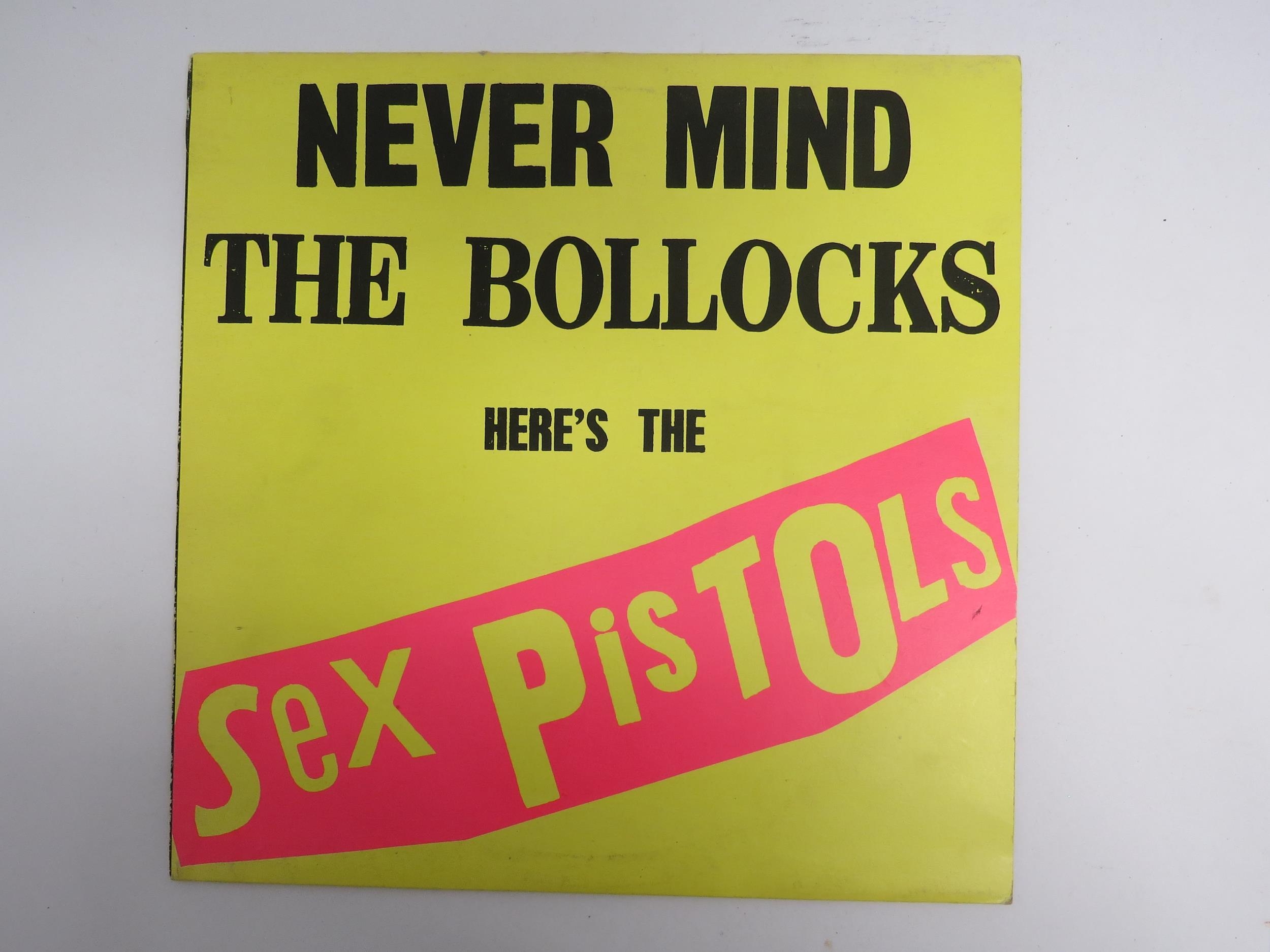 SEX PISTOLS: 'Never Mind The Bollocks' LP, early UK pressing with blank rear sleeve, 12 tracks