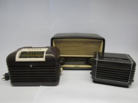 Three vintage Bakelite cased valve radios to include Bush DAC 10 (missing buttons), GEC BC 5645