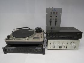 A collection of hi-fi separates to include Numark Pro TT-1 turntable, Bush mixer, Technics SU-600