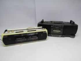 Two Sharp portable radio cassette players (2)