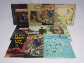 ELTON JOHN: A collection of ten LP's (some duplicates) to include 'Goodbye Yellow Brick Road' (DJLPD