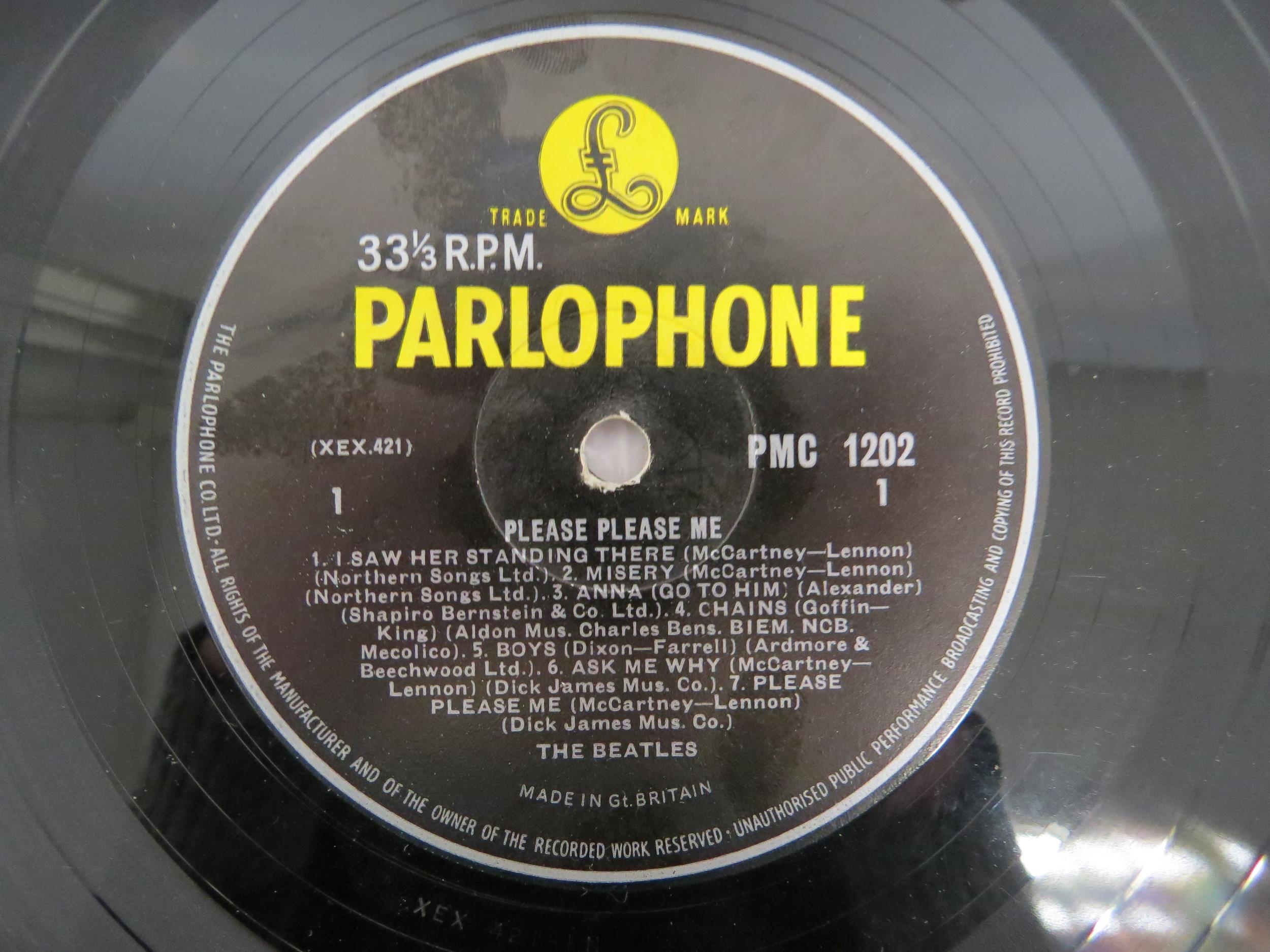 THE BEATLES: 'Please Please Me' LP, hard to find third UK mono pressing, yellow and black Parlophone - Image 2 of 7